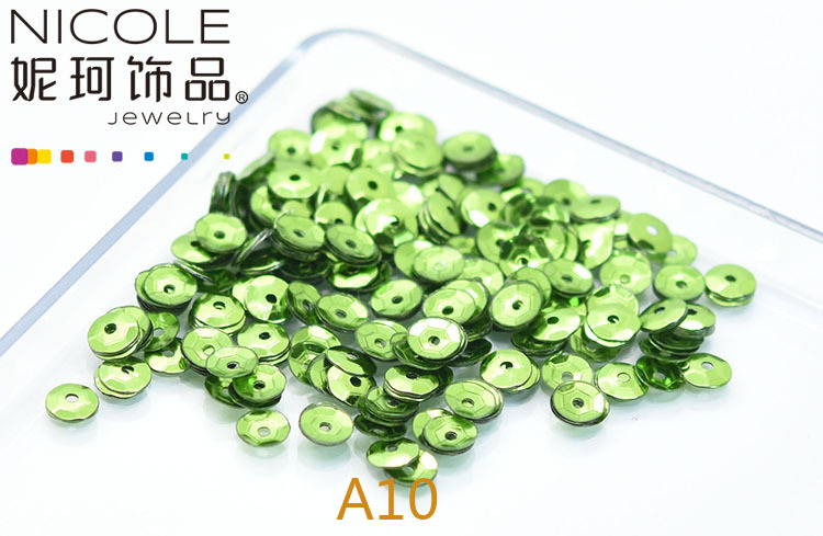 Austria importó lentejuelas 4mm cóncavo bordado francés Glitter Ropa Accesorios 10g Pack