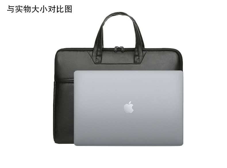 Portable Laptop Bag Autumn Pu Fashion Simple Black Men's Handbag display picture 20