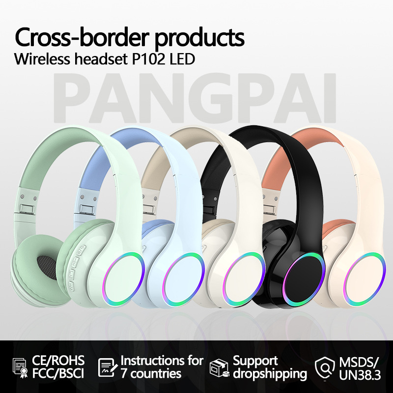 Amazon éxito auriculares Bluetooth inalámbricos LED larga duración de la música fabricante deportivo modelo privado en stock