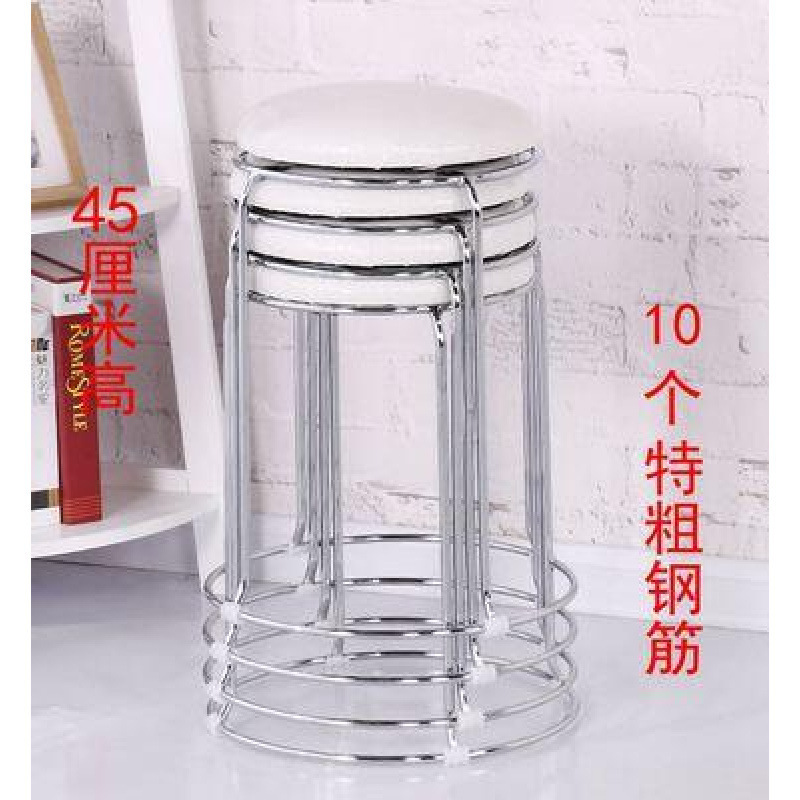 Taburetes redondos de madera sólida taburetes de acero inoxidable taburetes caseros apilables taburetes de hierro forjado dormitorio taburetes de comedor para adultos