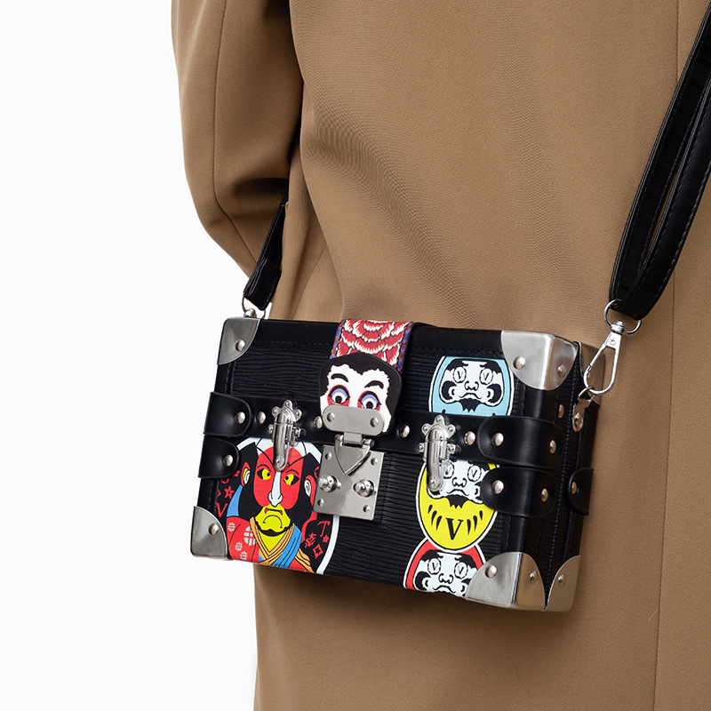 Crossbody Bag 2025 New Style Box Bag National Trend Men's Bag Trendy Brand Fashion Personality Crossbody Small Square Bag Casual Shoulder Bag