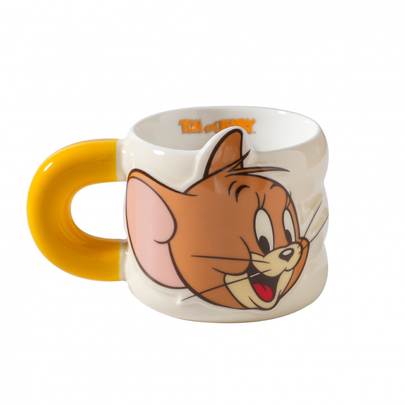 Gato y ratón de dibujos animados copas de agua caseras cumpleaños auténticas autorizadas acompañantes regalo de dibujos animados tazas de cerámica