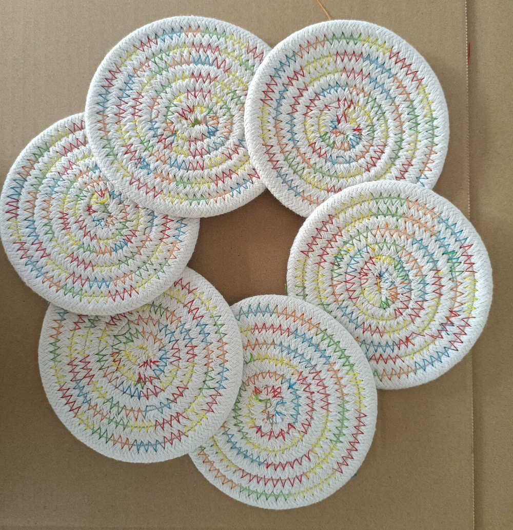 Креативный теплоизоляционный коврик в японском стиле, подставка, бытовой обеденный стол, Западный коврик для еды, хлопковая веревка в скандинавском стиле, тарелка для миски, коврик для горшка, трансграничная оптовая продажа