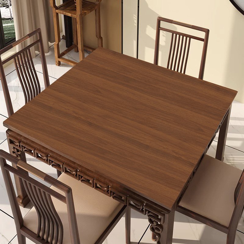 Imitation Wood Grain Eight Immortals Table Square Coffee Table Double-sided Table Mat Free Cutting Waterproof and Oil-proof Old-fashioned Square Tablecloth
