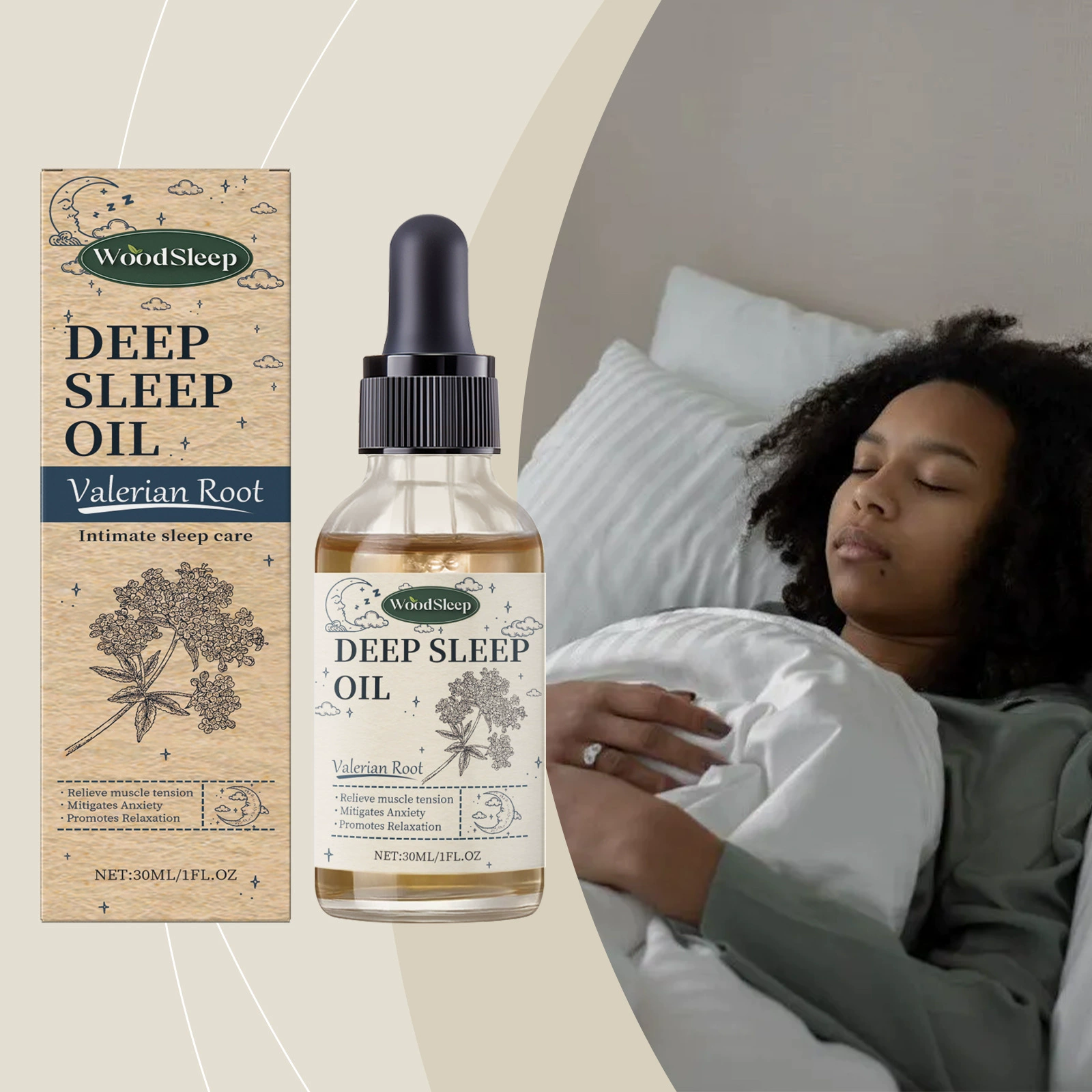 WOODSLEEP эфирное масло для сна корня валерианы нежное эфирное масло формула для ухода за телом, чтобы насладиться спокойствием и комфортом ночью