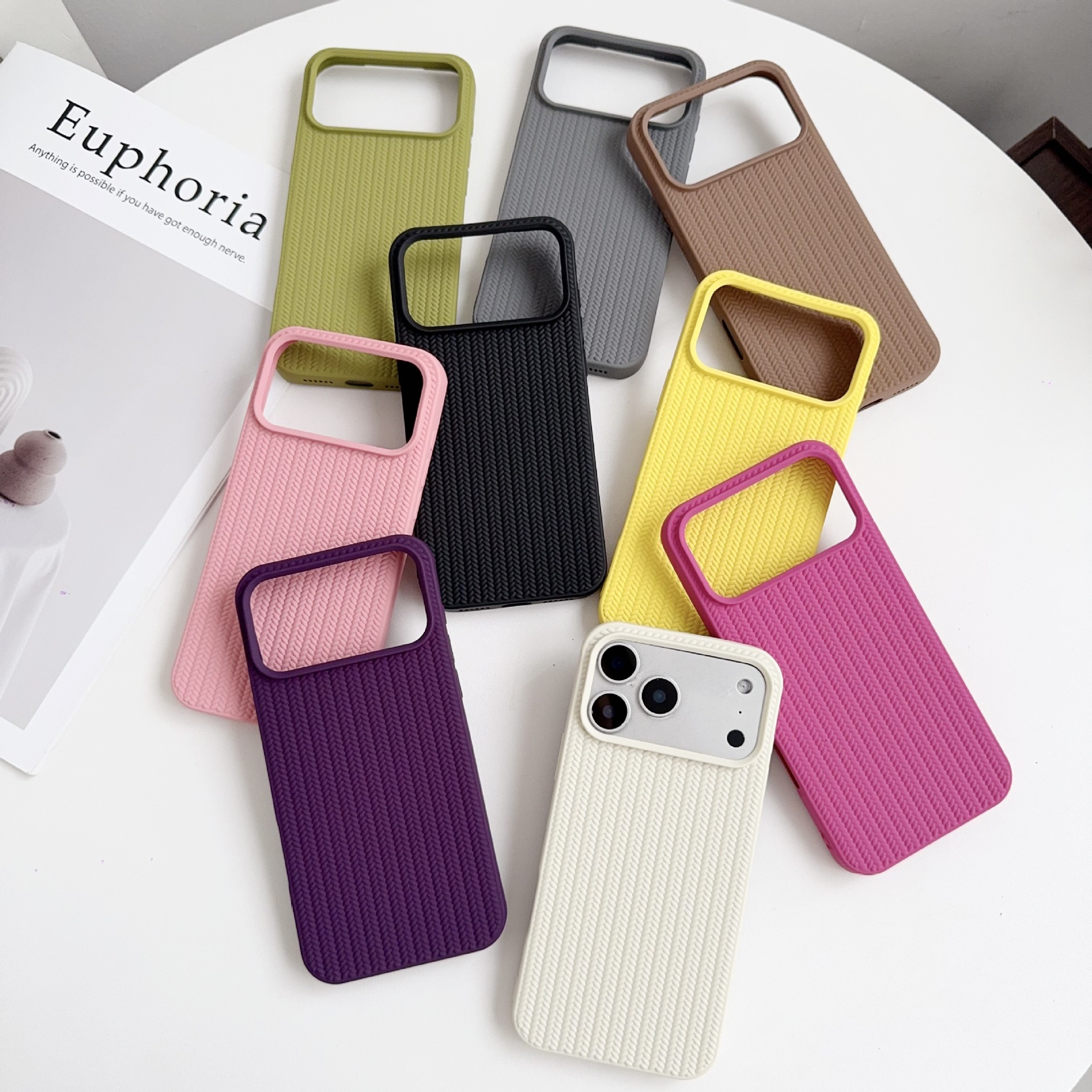 针织纹爱心iPhone17PM手机壳简约13软壳防摔全包保护套11情侣15女