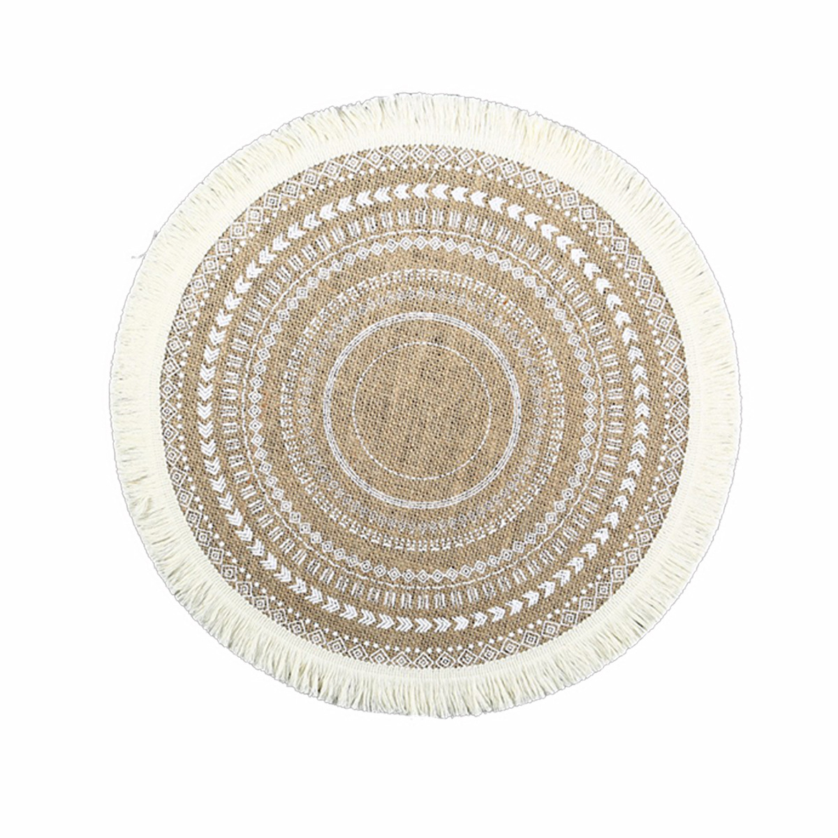 Inventario redondo de yute bordilla trenzada almohadilla de mesa ambiente decoración almohadilla de mesa retro almohadilla aislante térmico
