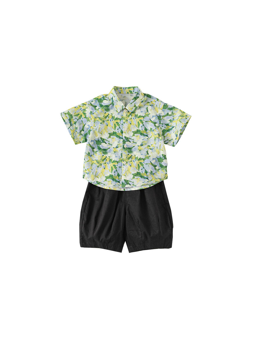 Ropa Infantil Youbao, Ropa de Verano 2025 para Bebés, Traje Infantil, Camisa para Niños, Estilo Retro de Hong Kong, Conjunto de Dos Piezas