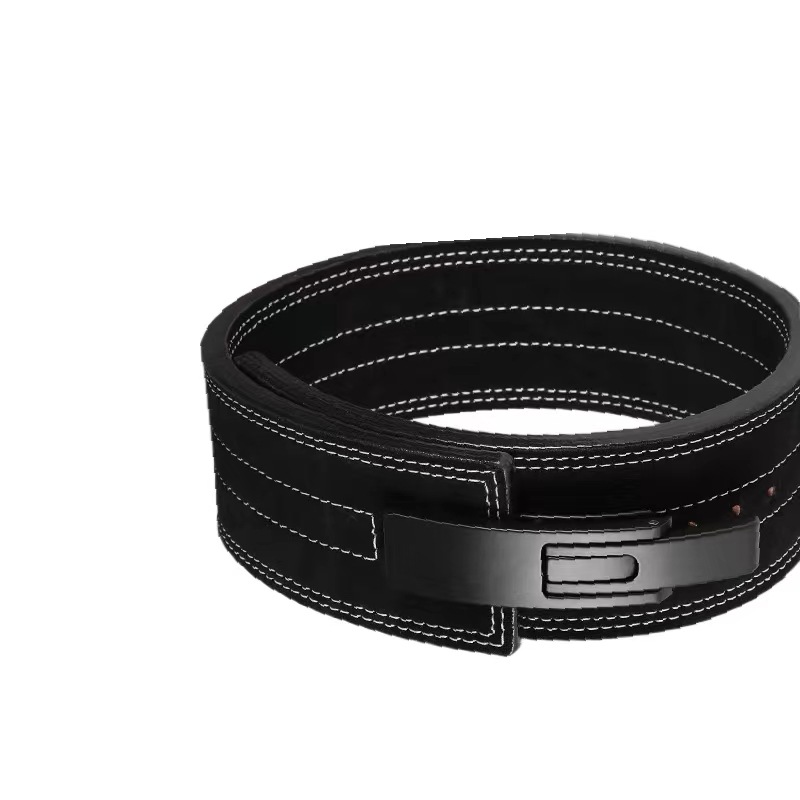Cinturón de fitness Sentadilla de peso duro de piel de vaca cinturón de hombre pesado con hebilla de palanca cinturón de fitness de piel de vaca SBDYELANG