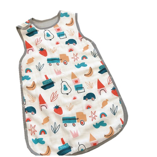 Homemade eight-layer bamboo cotton gauze baby sleeping bag, children's anti-kick quilt, vest style sleeping bag, super soft