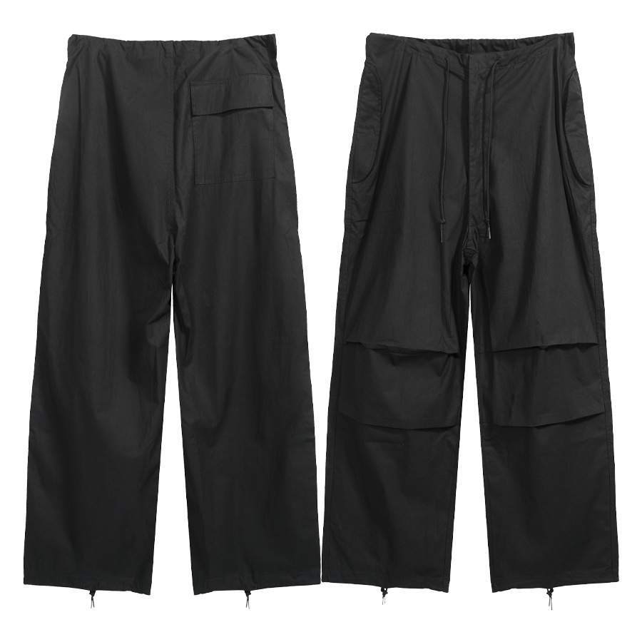 High Street 194 Vintage Pantalones de trabajo de cuerda de dibujo de color sólido pareja con pantalones paracaidistas casuales rectos