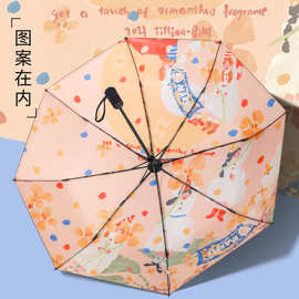 【盛夏果实】自动伞防晒防紫外线黑胶便携遮阳伞高颜值耐用太阳伞