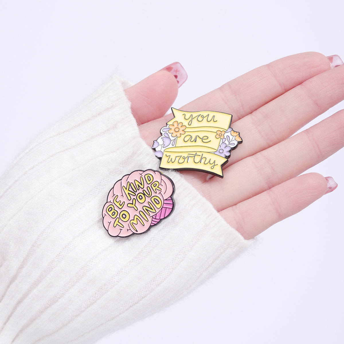 Cartoon Style Pin Letter Heart Shape Flower Alloy Stoving Varnish Unisex Brooches display picture 6