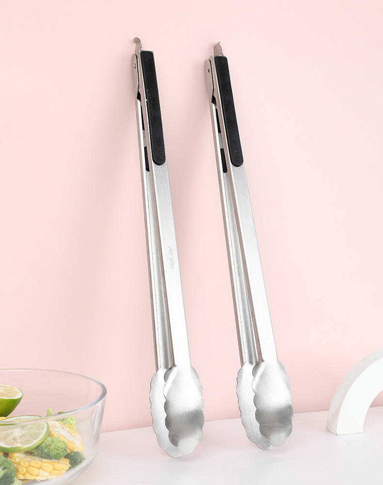 Kitchen Tongs Stainless Steel Food Tongs Anti-Scald Extra-Long Frying Extended Fried Dough Sticks Barbecue Food Tongs Commercial Use