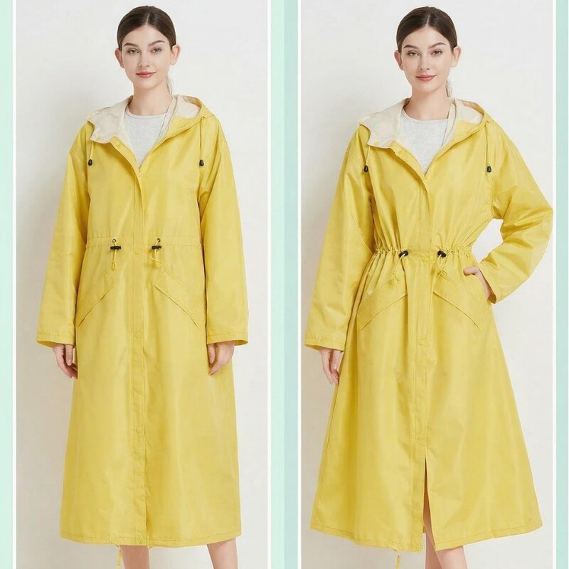 Fashionable waist-cinching new men's European and American style trench coat, windproof mid-length Korean version spring/summer/autumn jacket, women's raincoat and poncho Fashionable waist-cinching new men's European and American style trench coat, windproof mid-length Korean version spring/summer/autumn jacket, women's raincoat and poncho