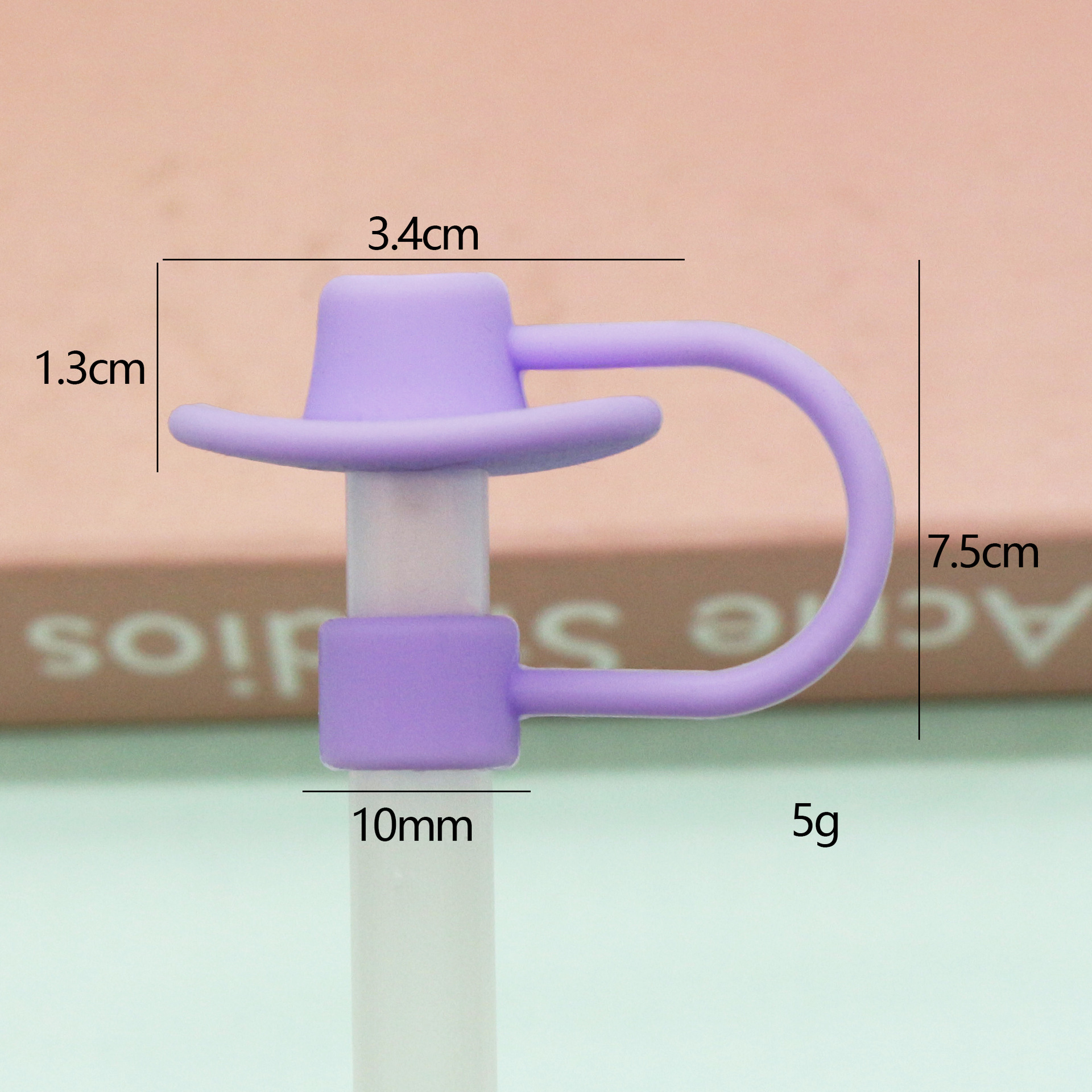 Sombrero vaquero morado de silicona de 10 mm