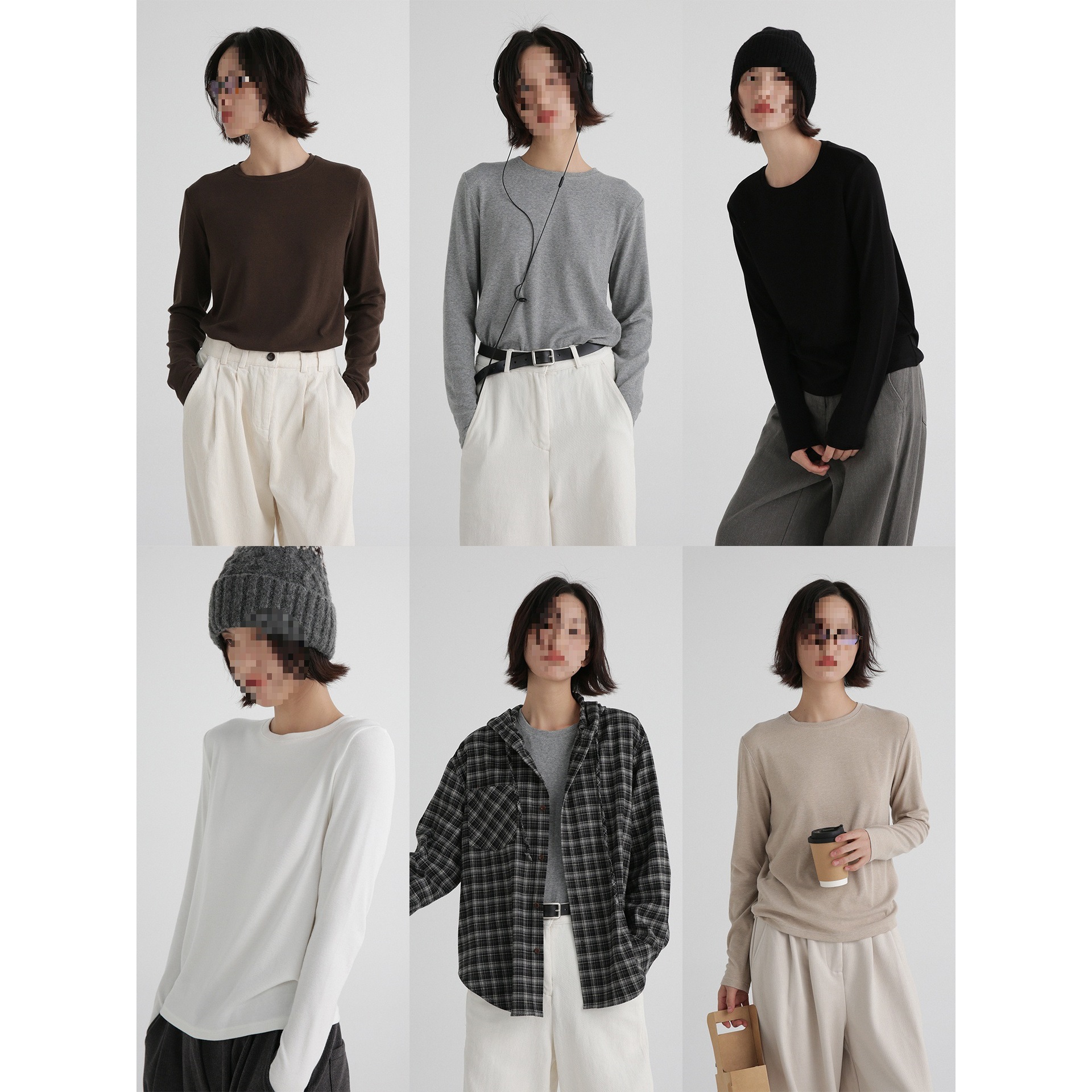 Korean Style 2024 Autumn Winter Spring and Autumn New Basic Solid Color Round Neck Long Sleeve Base Shirt Inner T-shirt Women's Top Trendy
