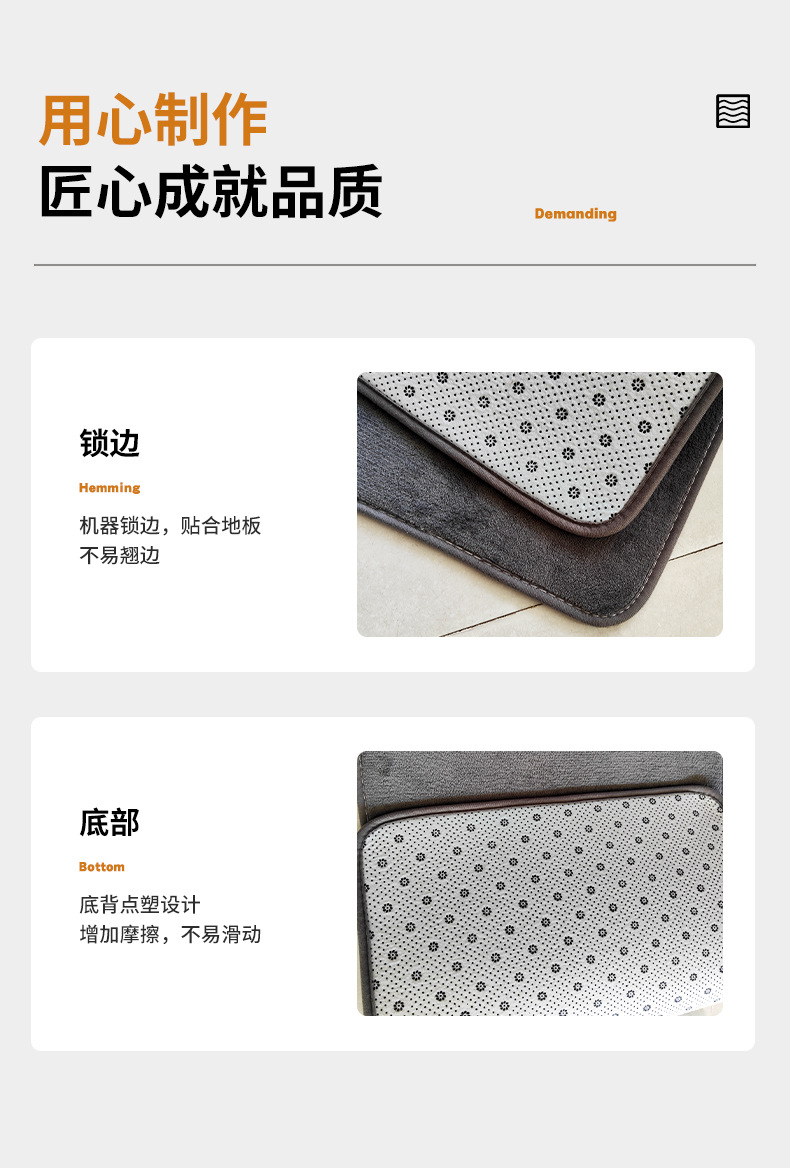 珊瑚绒地垫,门垫,脚垫,记忆棉地垫