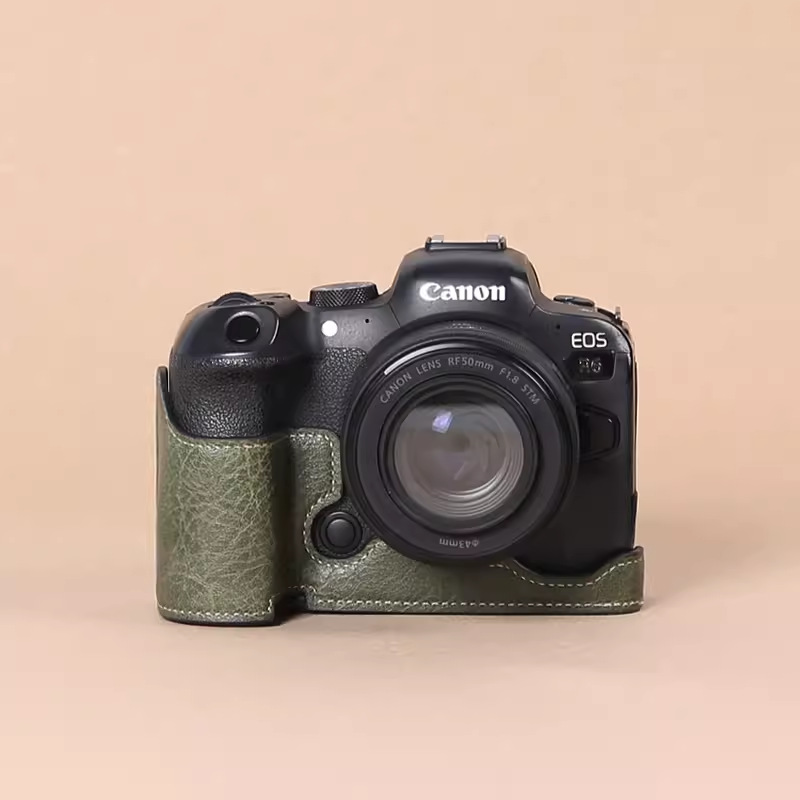 캐논 R6II R6 R5II R5 가죽 케이스 기본 마이크로 단일 카메라 가방 R62 절반 세트 R52 보호 케이스에 적합