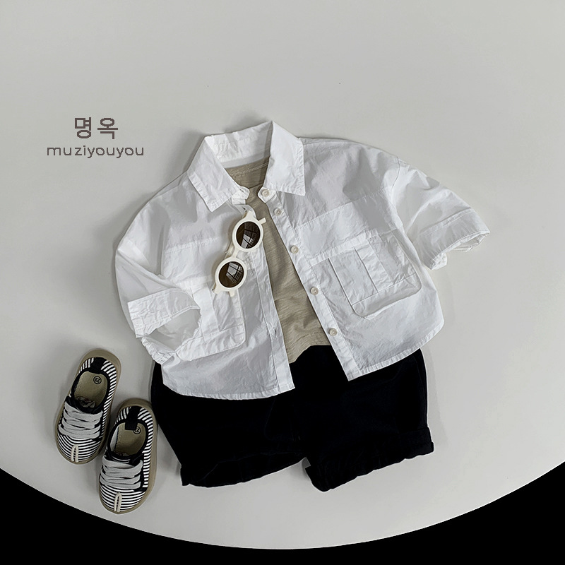 Ropa para niños Camisas finas de primavera para niños y niñas 2025 verano nuevos niños chaqueta coreana camisa de manga larga para niños