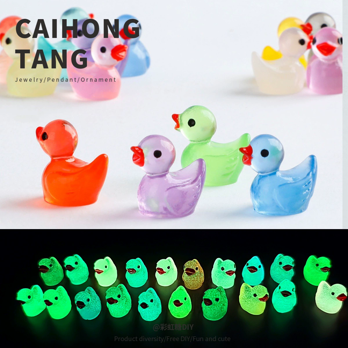 DIY Симулятор Ювелирные аксессуары Микро-ландшафтный многоцветный украшения утята горячие продажи смолы ремесла светящиеся утята