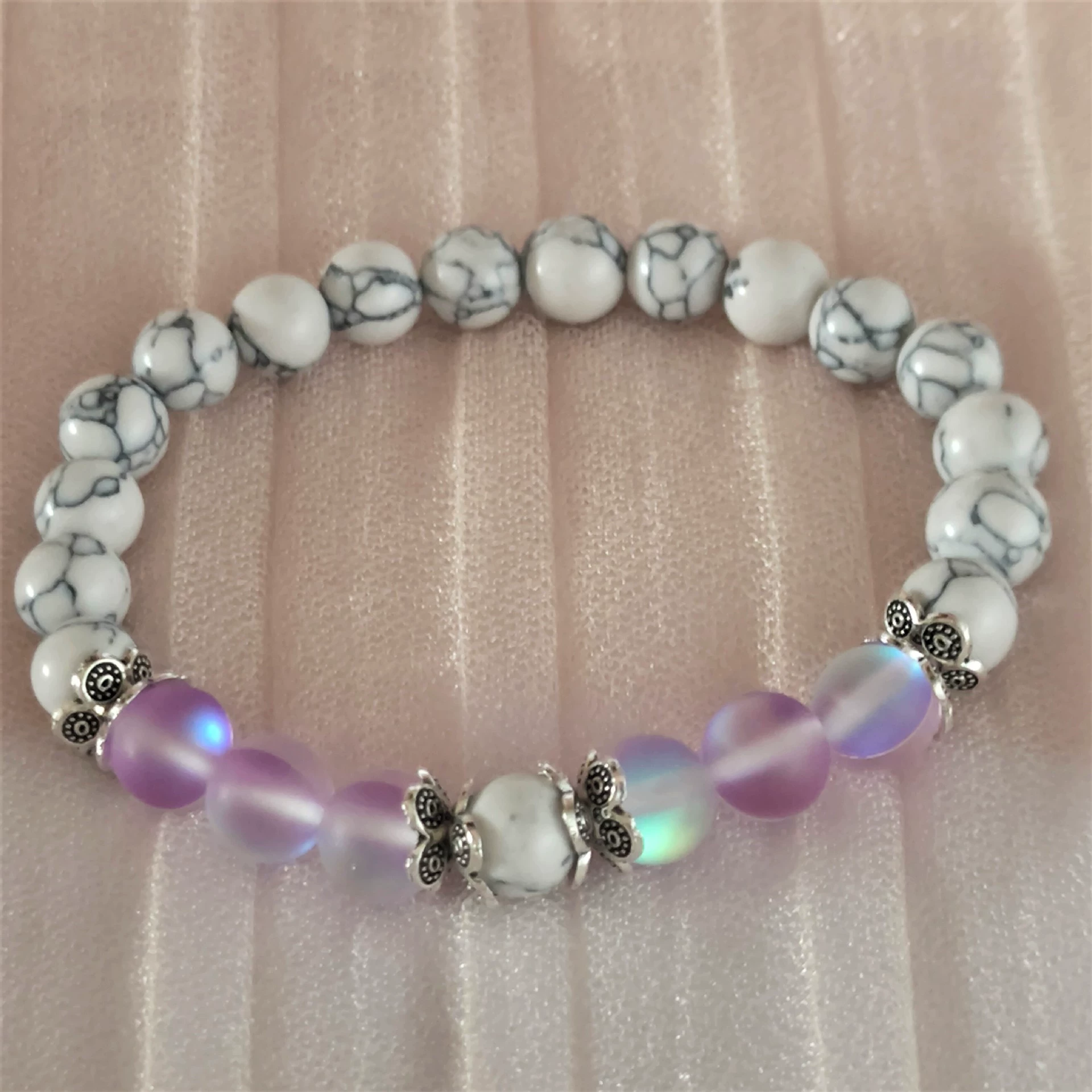 (Cross-border trading), flashing elastic fashionable ball with beads, turquoise beaded bracelet for men and women, European style, 8mm, simple and elegant design