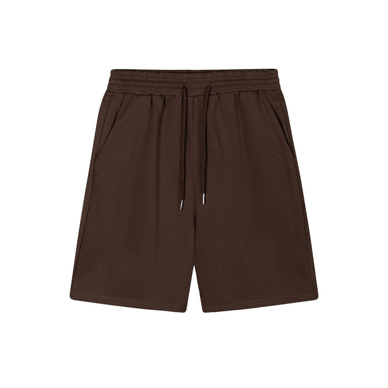 Pantalones deportivos americanos de cinco puntos de color caramelo de felpa, pantalones cortos de hombre sueltos casuales de moda, personalización de ropa exterior de verano de algodón puro
