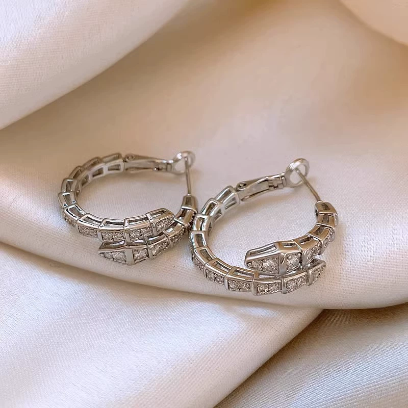 Серьги, цирконий, маленький камень-inlay, серебряная игла, интернет-знаменитость, стиль легкой роскоши, образец серебра 925