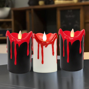 Cross-border Halloween day candle horror dripping blood electronic candle lamp atmosphere indoor decoration led simulation tear wax
