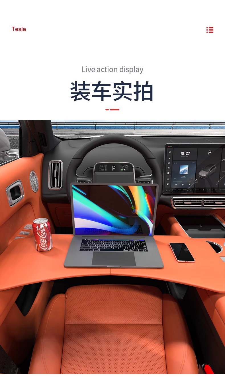 Car-Mounted Small Table Suitable for Li Auto L6, L7, L8, Dedicated Front-Row Folding Dining Table, Computer Desk, In-Car Desk