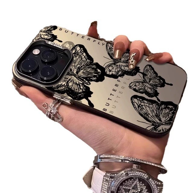 Новая бабочка подходит для Apple 15 цвет серебристый iPhone 14 Pro креативный 13/11 Pro Max матовый 16 защитный чехол