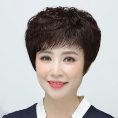 假发女短发全头套真发中老年女士自然整顶妈妈款发套工厂现货批发