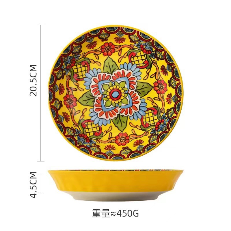 Big yellow flower 8-inch deep dish