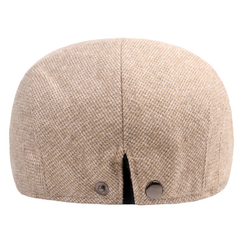 Sombrero de invierno de los hombres y las mujeres engrosada casquillo de pico retro casual sombrero delantero artístico juventud boina viejo sombrero