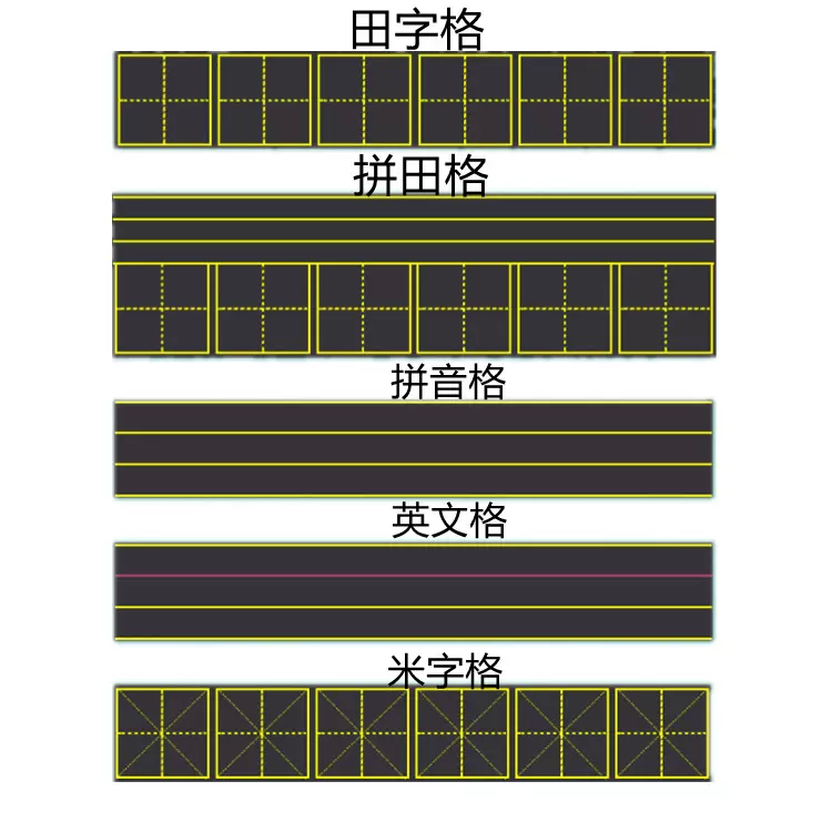 教学书写磁性黑板田字格软四线三格拼音格80*18磁性书写板