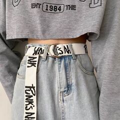 ズックのベルトの男女のベルトの青少年の韓国版の潮流の双環は学生のジーパンを掛けてシンプルなレジャーの潮を持ちます。