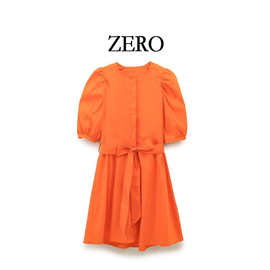 ZERO 自制 欧美风 百搭 经典 新款女  系列蓬蓬袖连衣裙8152374