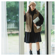 日系风格坎肩口袋马夹复古背心工装感百搭马甲外穿外套女秋潮