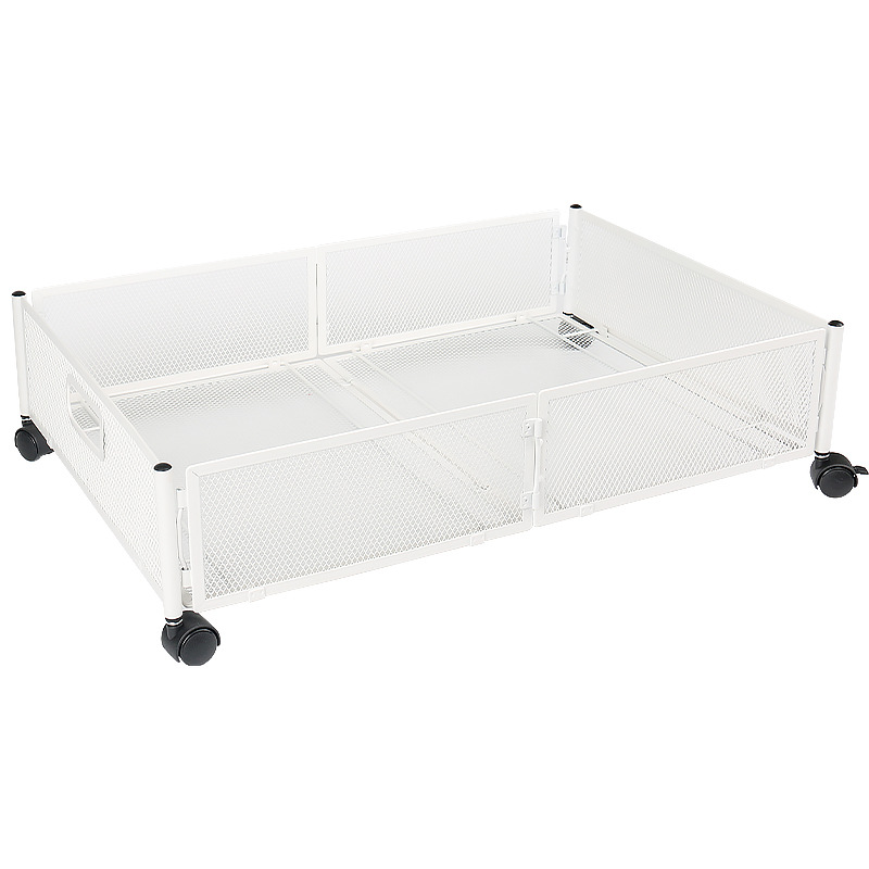 Extraíble cama inferior estante de almacenamiento extraíble de gran capacidad de almacenamiento rack de hierro con polea de almacenamiento de ropa de coche rack de almacenamiento