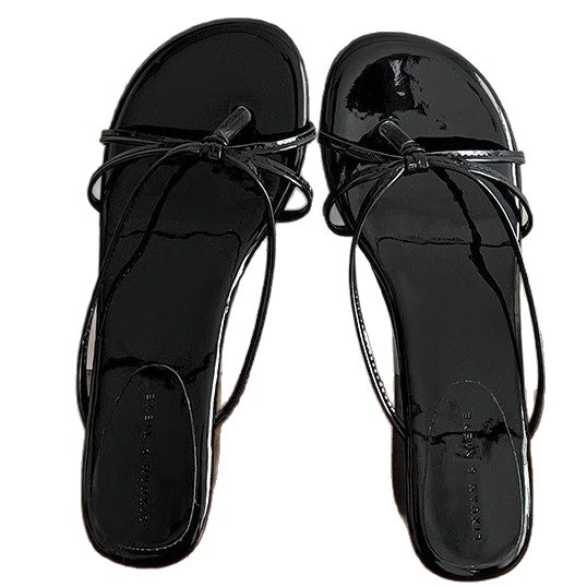 2026 primavera y verano tacones de moda coreana cómodos dedos desnudos temperamento de alto nivel un pedazo de zapatillas de mujer image 5