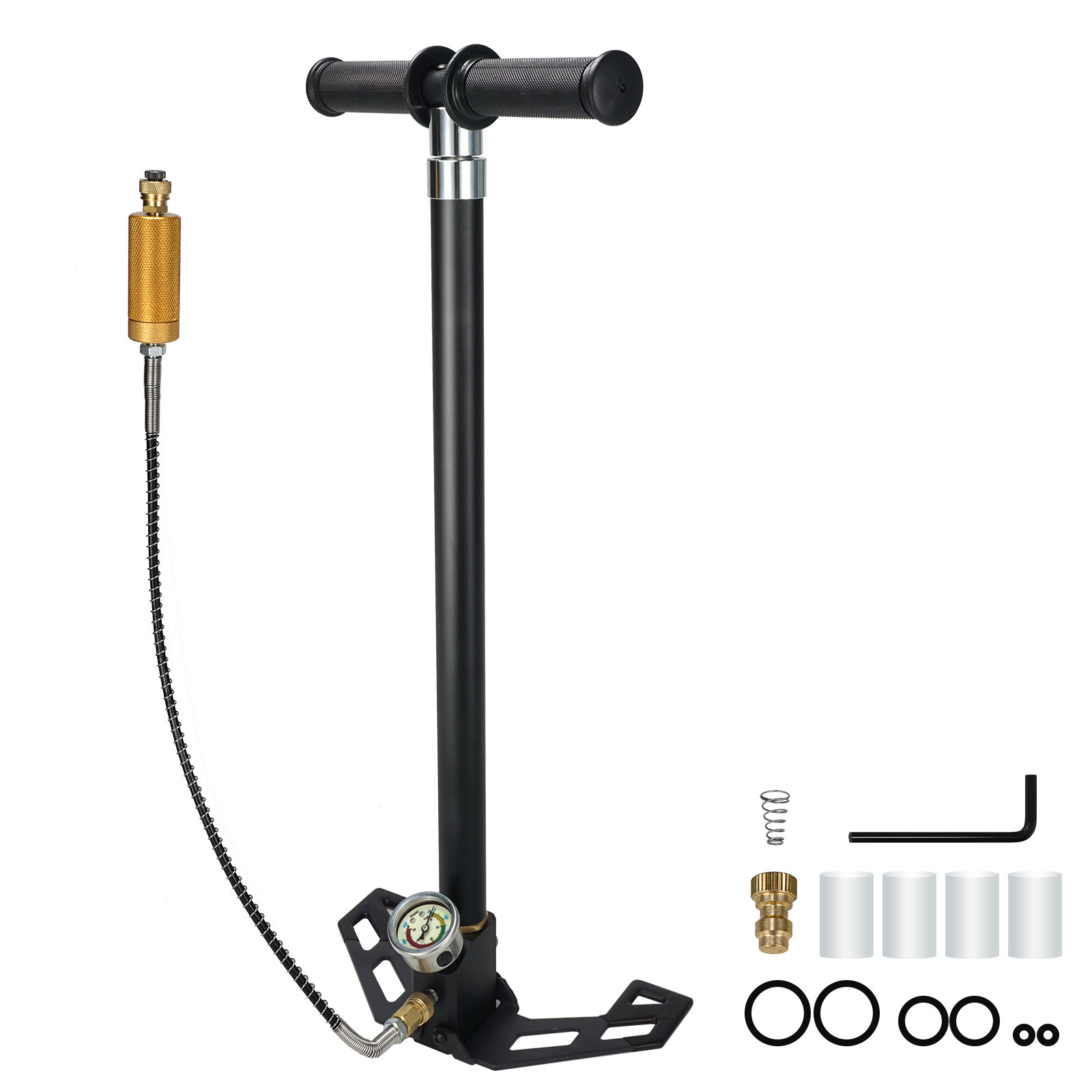 跨境专供4级打气筒4500psi汽车充气泵不锈钢高压气筒5800psi