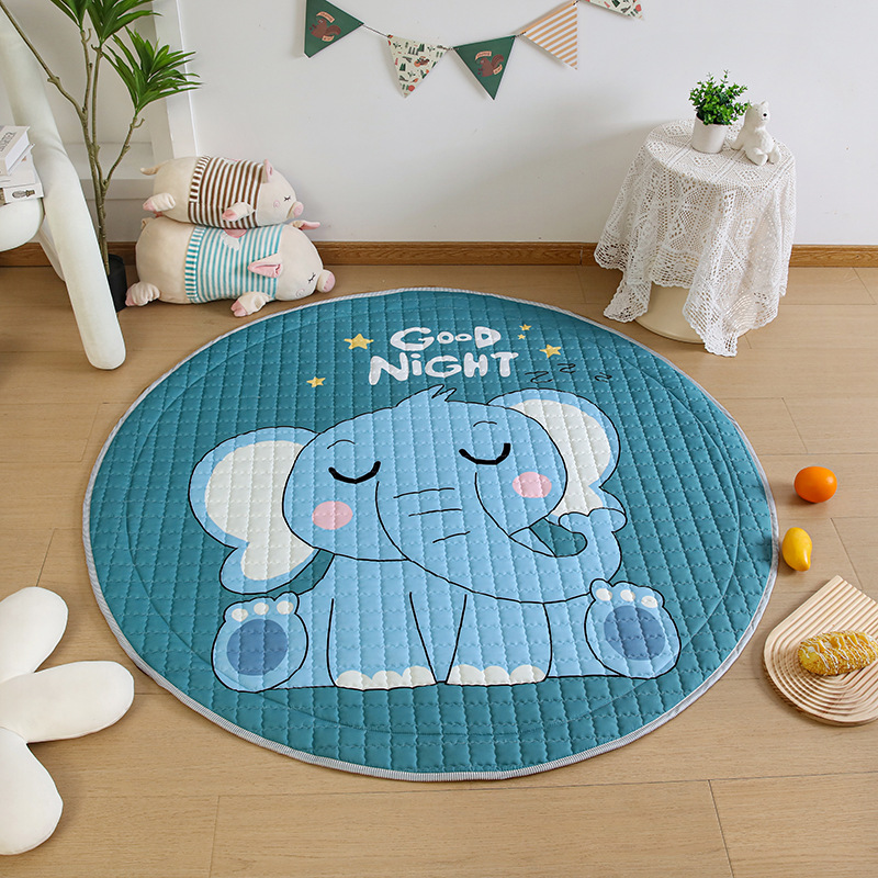 Cross-Border Export Ins Style Kidsren's Cartoon Crawling Mat Foldableable Drawstring Storage Floor Mat Baby Game Mat Blanket