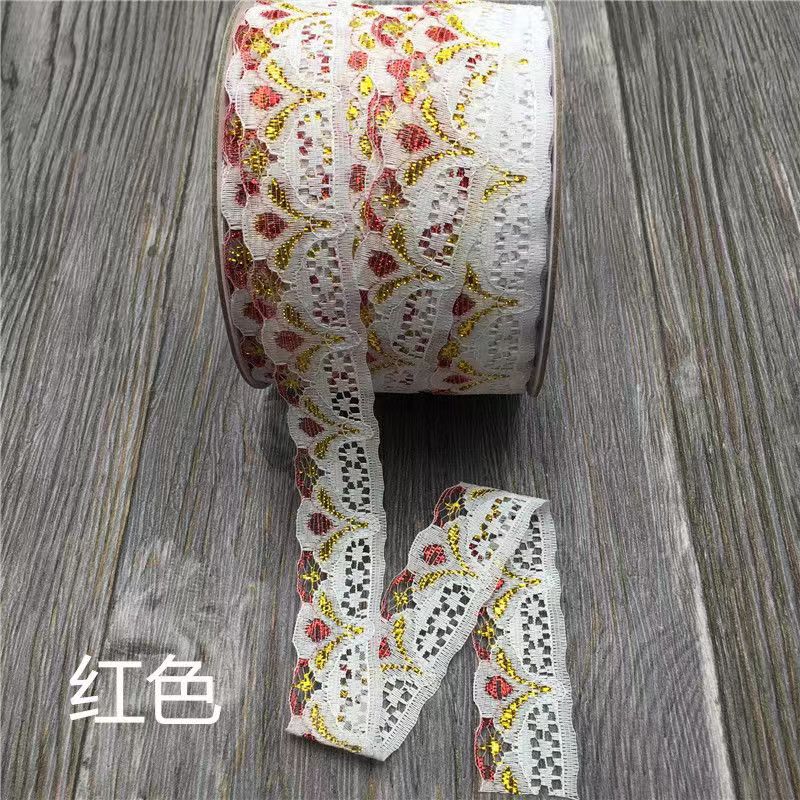 Inventario al por mayor colorido encaje hueco de bordes de Phnom Penh 2.8 cm de ancho ropa gorra decoración de tela para el hogar