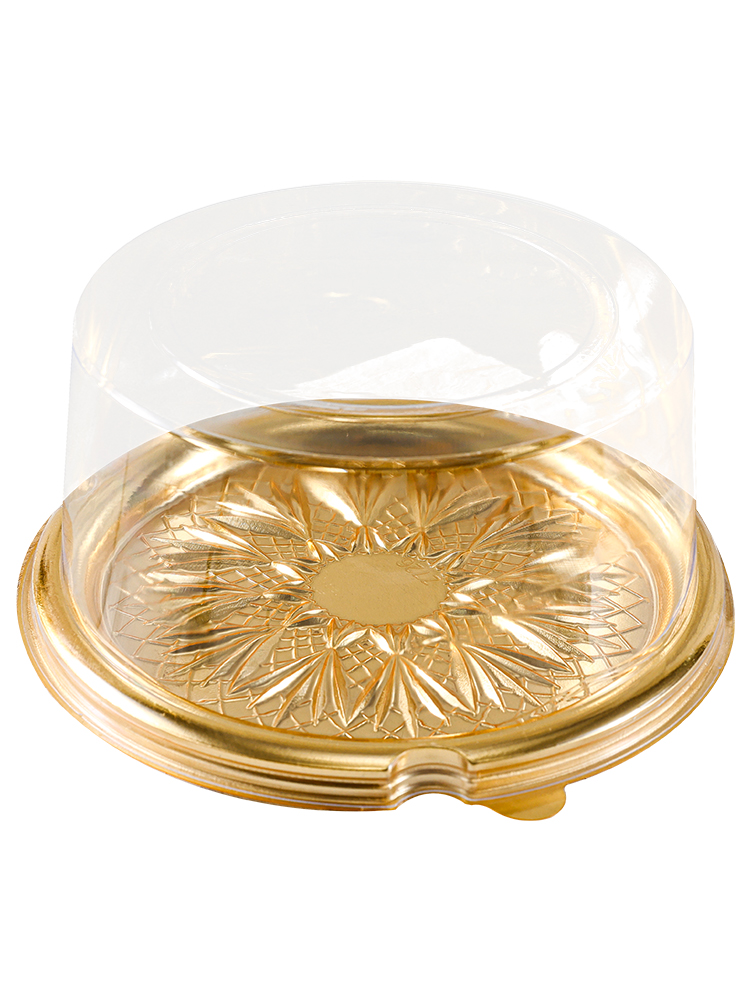 Caja de embalaje de pan desgarrado a mano 6 pulgadas caja de pastel de lazanas de durian caja de plástico transparente redonda horneado envasado