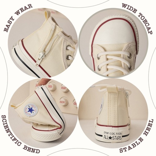 TheCBC【Daily Classics】Children's Canvas Shoes Spring and Autumn New Boys and Girls High Top Side Zipper Sneakers 23103