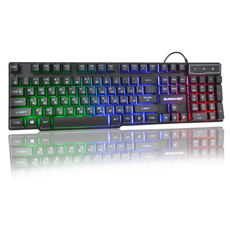 Russian 104-Key Luminous Keyboard Russian Russian Luminous Mechanical Feel Keyboard English Russian 104-Key Luminous Keyboard Russian Russian Luminous Mechanical Feel Keyboard English