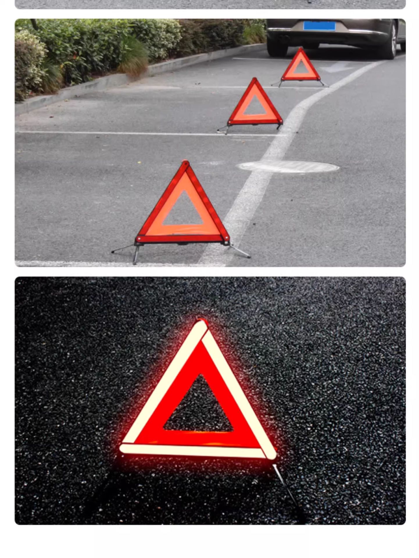 Tripod Warning Sign, Car Triangle Reflector, New National Standard for Vehicle Safety, Annual Vehicle Inspection, Car Parking