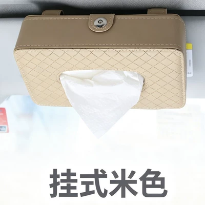 for car sun visor, Car tissue box/set - beige-hanging-type