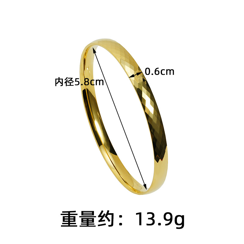 Brazalete de oro francés de Vietnam, brazalete de boca cerrada en forma de diamante láser brillante, joyería de lujo ligera femenina durante mucho tiempo
