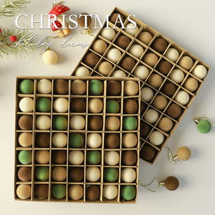 Amazon's New 3Cm/49Pcs Flocked Christmas Ball Christmas Decorations Multi-Color Christmas Tree Pendants